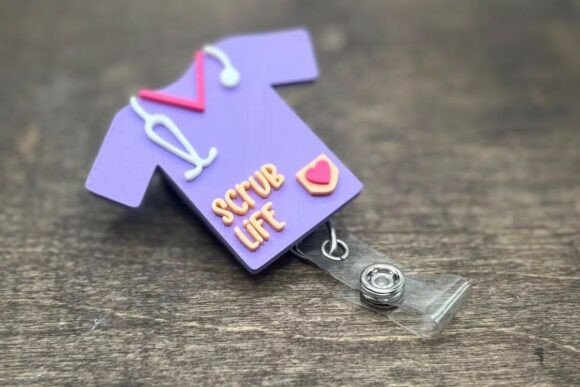 3D Badge Topper STL, Scrub Top STL