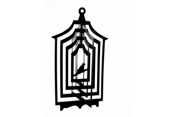 3D Birdcage Wind Spinner Decor Mobile