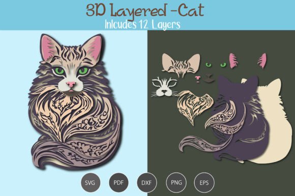 3D Layered Cat