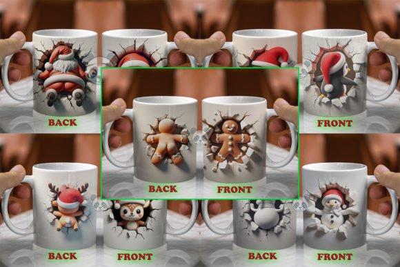 Both Side 3D Christmas Mug Wrap Bundle