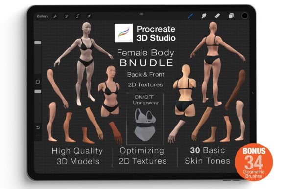 Procreate 3d Model -Female Bundle