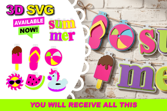 Summer Garland 3D SVG: Bringing Boutique-Style Warmth to Any Space