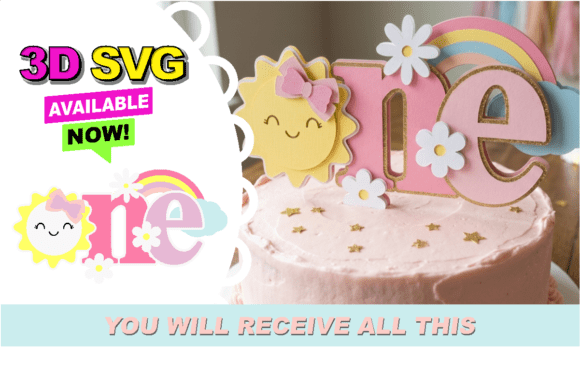 Sunshine First Birthday 3D SVG