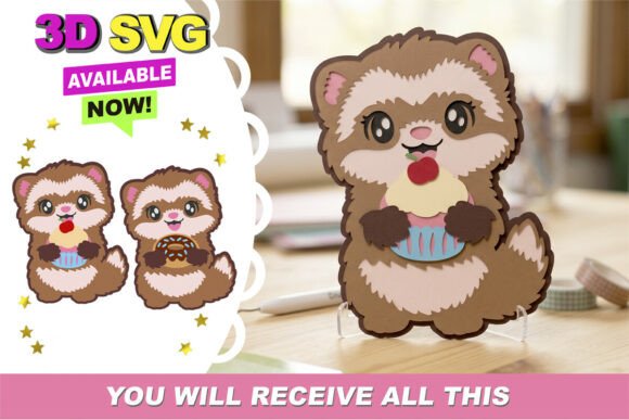 The Art of Dimensional Crafting: Elevating Projects with Kawaii Ferret 3D SVG Designs