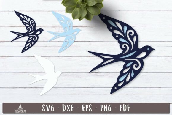 Unleash Creativity with the 3D Swallow Layered SVG Flying Bird