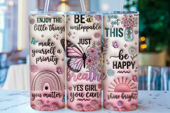 Unlocking the Power of Visual Affirmations with 3D Inflated Tumbler Designs